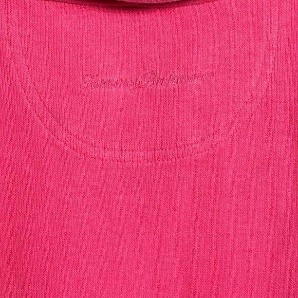 Tommy Bahama cotton fuchsia quarter zip sweater top, size medium - Picture 8 of 10
